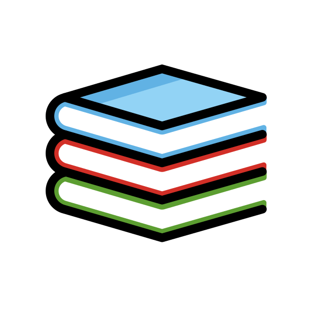 Emoji of a stack of three books